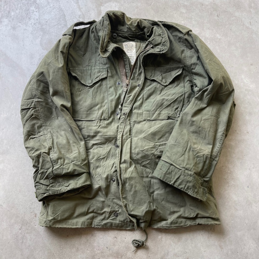Vintage M-65 Field Jacket Olive Drab Military Coat with Liner Medium DLA100-81-C